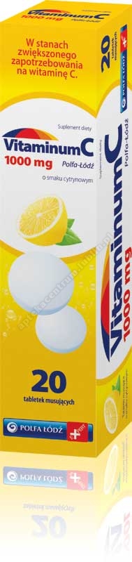 Vitaminum C 1000 mg Polfa-Łódź 20 tabletek musujących-data waznosci 28.02.2025