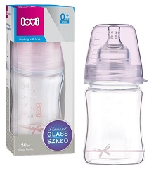 Lovi Butelka Szklana Diamond Glass 150ml Baby Shower 74/104 Girl