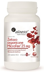 Aliness Żelazo Organiczne MicroFerr 25 mg 100 tabl. *