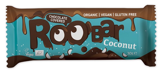 Baton kokosowy w polewie z gorzkiej czekolady BEZGLUTENOWY BIO 30 g - ROOBAR