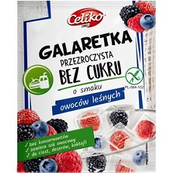 GALARETKA PRZEZROCZYSTA BEZ CUKRU O SMAKU owoców leśnych