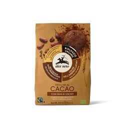 Ciastka kakaowe z ziarnami kakao fair trade bio 250 g -ALCE NERO*