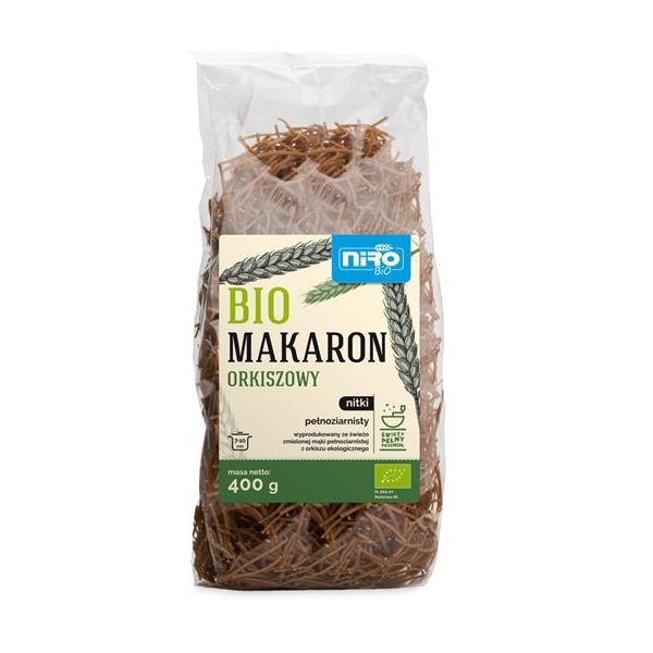 Makaron orkiszowy pełnoziarnisty nitki Bio Niro 400 g *