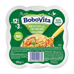 BoboVita Ratatouille drobiowe z kaszą bulgur po 12 miesiącu, 250 g*